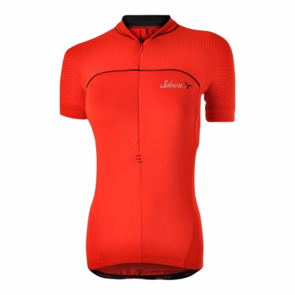 SILVINI Womens CATIRINA Cycling Jersey Shirt Red Black Mountain Bike NWT
